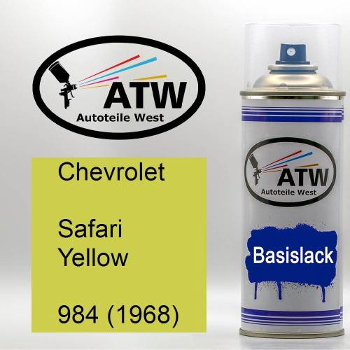 Chevrolet, Safari Yellow, 984 (1968): 400ml Sprühdose, von ATW Autoteile West.